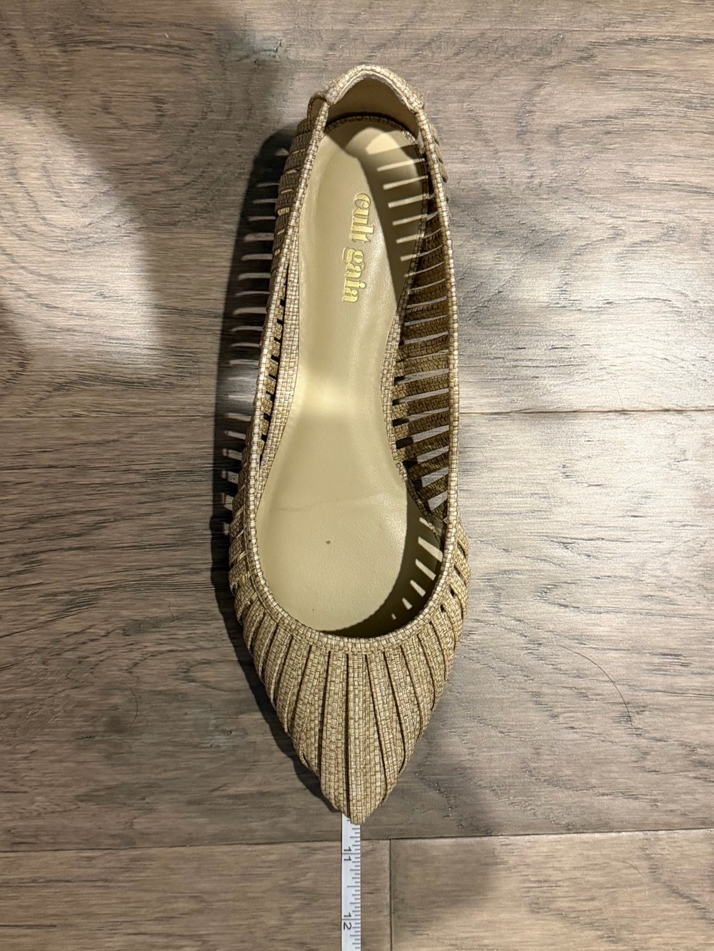 cult gaia Gold Pleated Pointed-Toe Flats - Picture 5 of 7